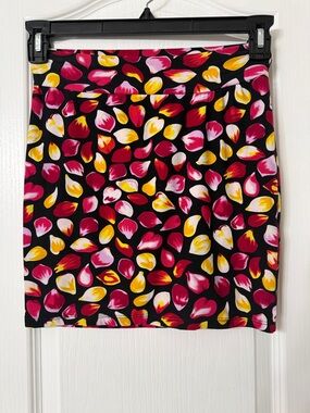 Always black miniskirt floral petal One Size